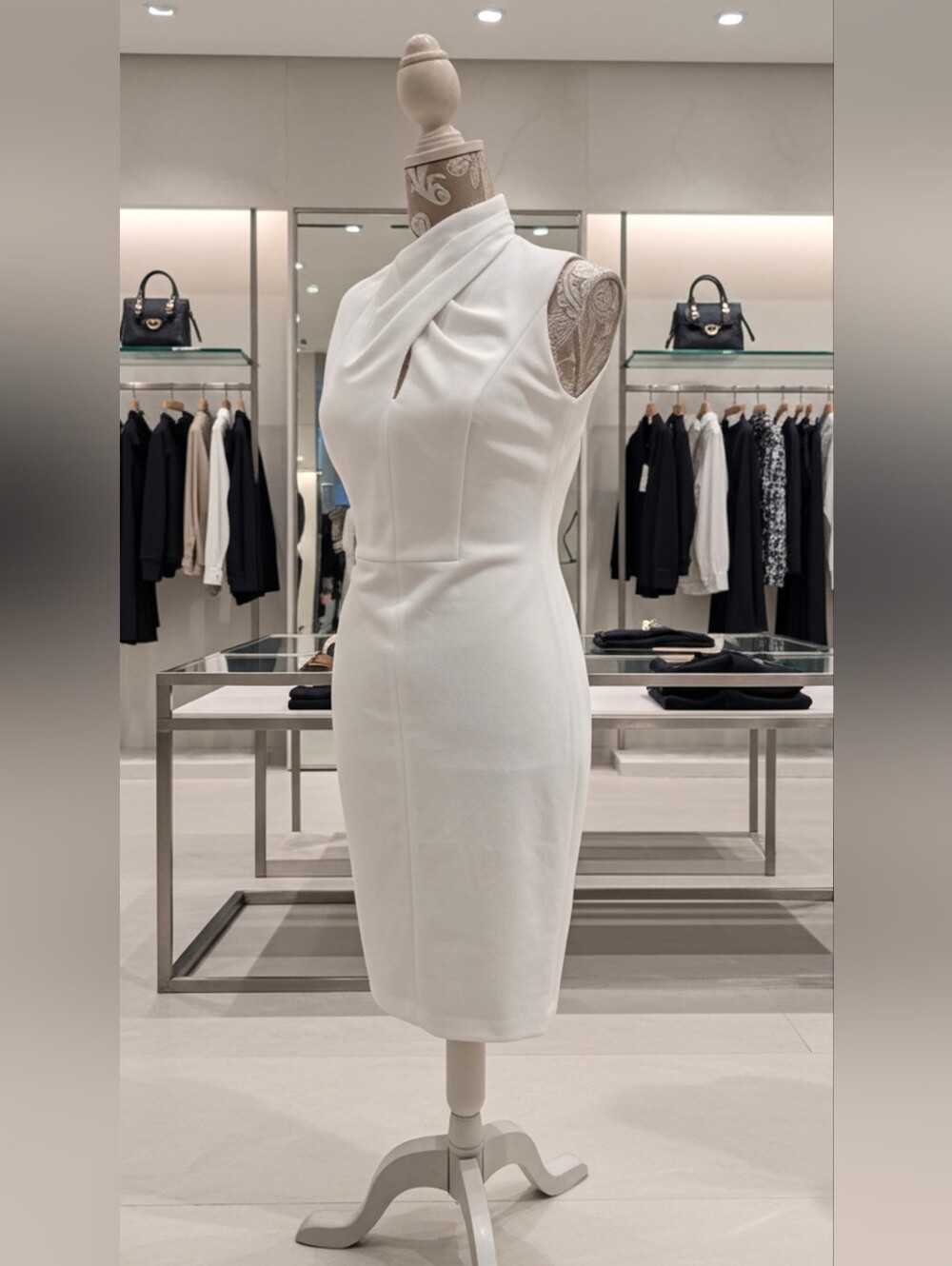 Calvin Klein Soft White Sleeveless Sheath Dress Size 2